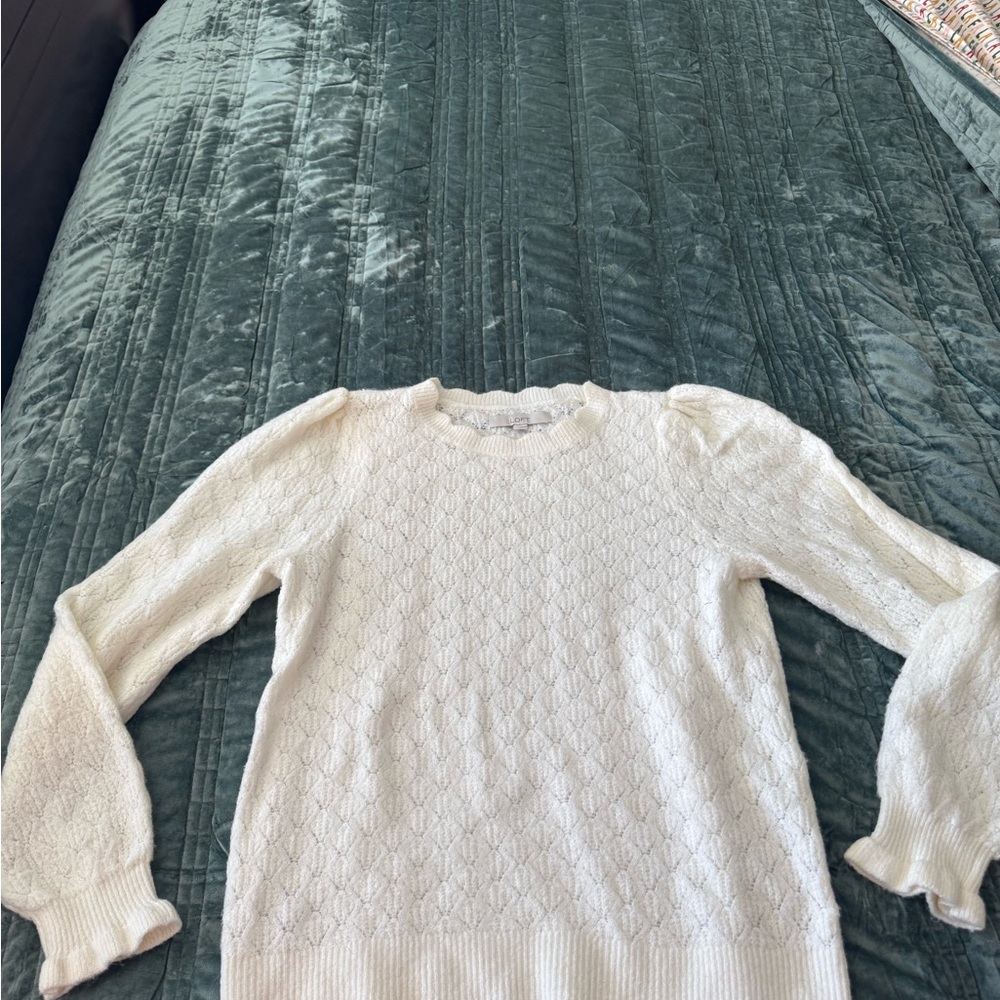 Off white pointelle sweater